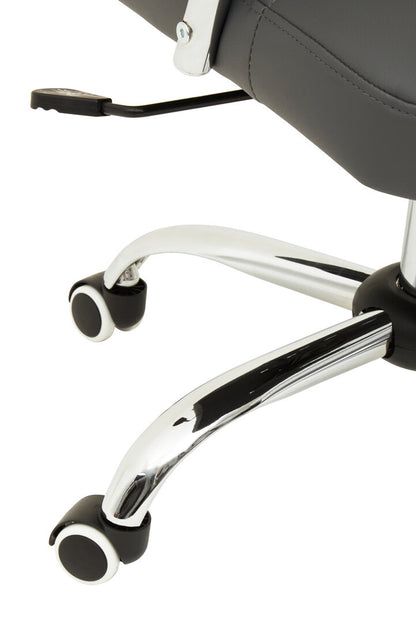 Florence Grey Leather Effect And Chrome Home Office Chair