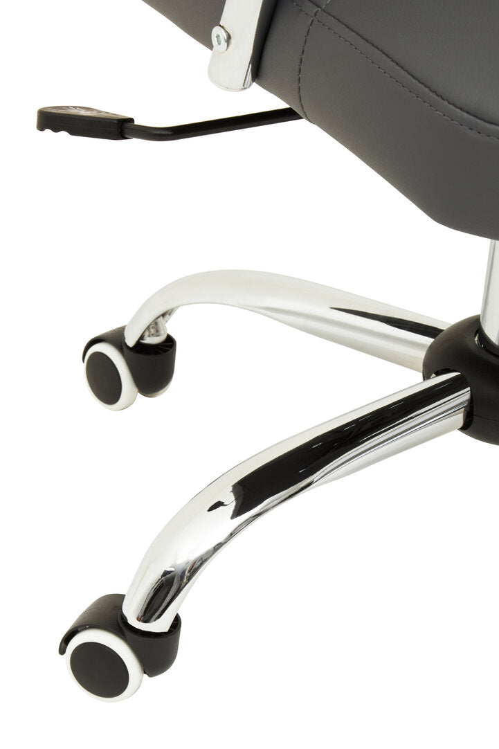 Florence Grey Leather Effect And Chrome Home Office Chair