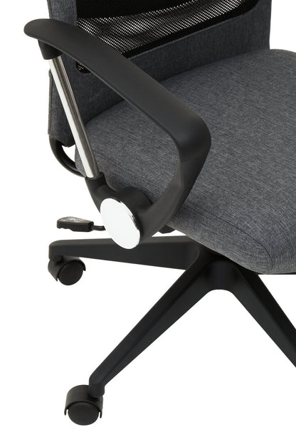 Florence Black Mesh And Grey Fabric Home Office Chair