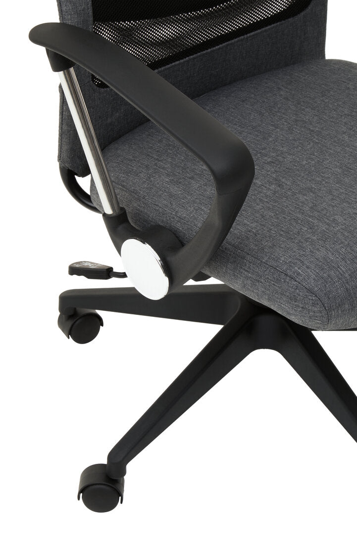Florence Black Mesh And Grey Fabric Home Office Chair