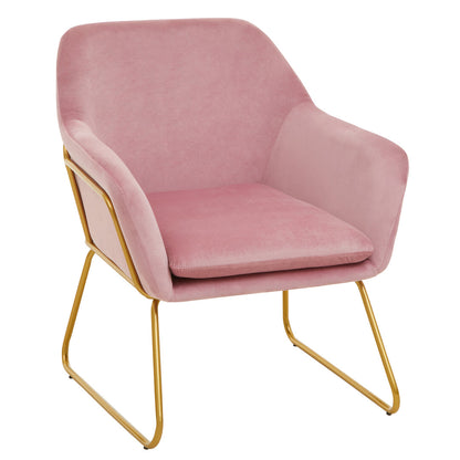 Amalfi Pink Velvet and Powder Gold Frame Armchair