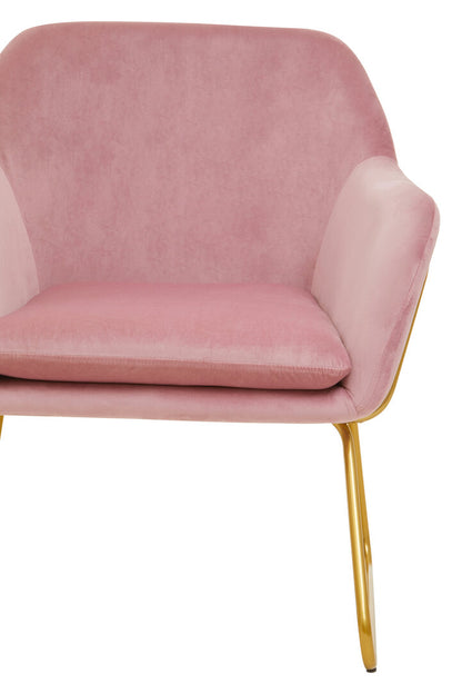 Amalfi Pink Velvet and Powder Gold Frame Armchair