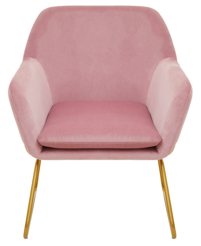 Amalfi Pink Velvet and Powder Gold Frame Armchair