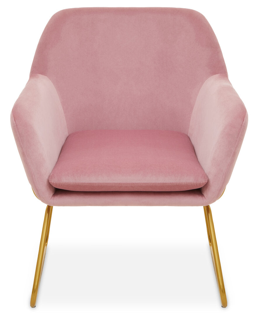 Amalfi Pink Velvet and Powder Gold Frame Armchair