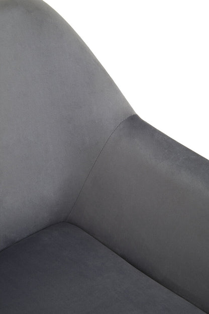 Amalfi Grey Velvet and Black Frame Armchair