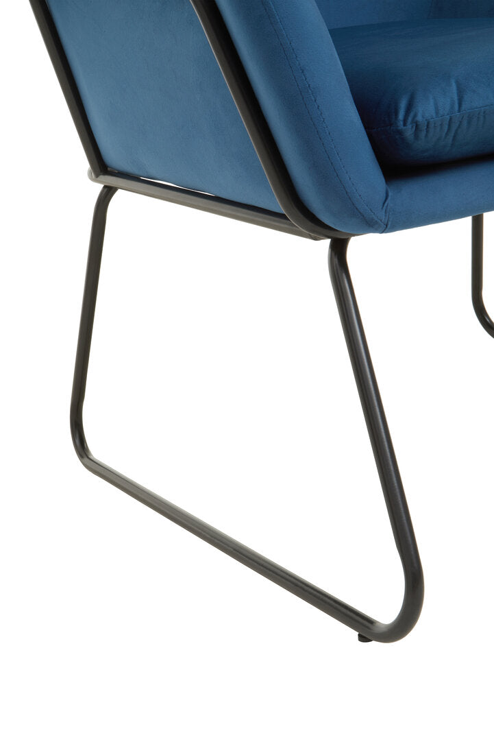 Amalfi Midnight Velvet and Black Frame Armchair