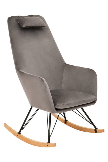 Richmond Velvet Rocking Chair Grey 