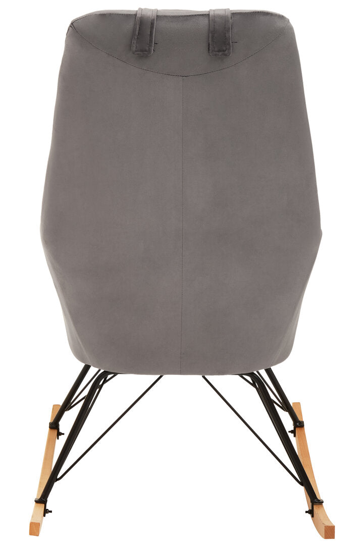 Richmond Velvet Rocking Chair Grey 