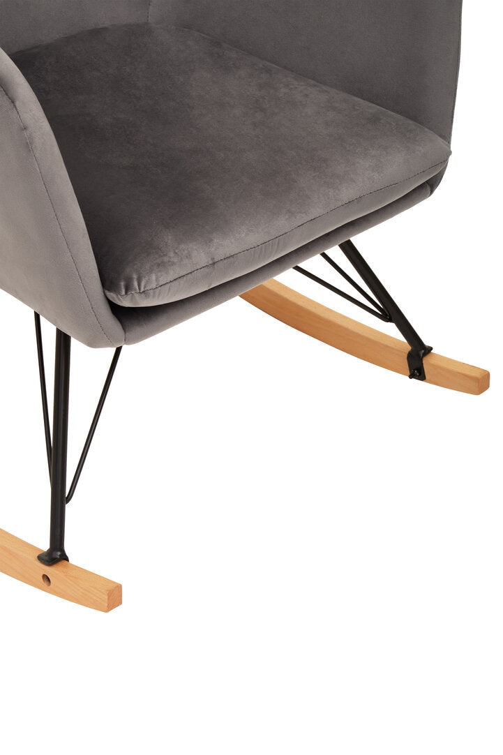 Richmond Grey Velvet Rocking Chair