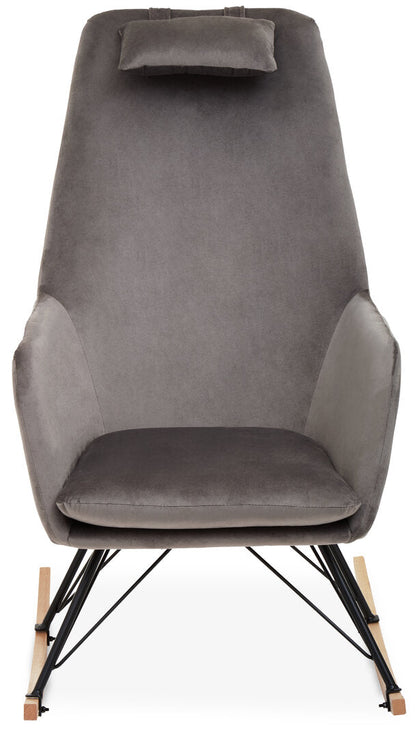Richmond Velvet Rocking Chair Grey 