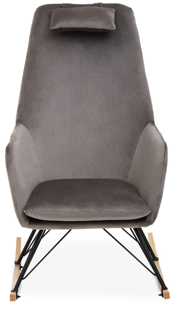 Richmond Velvet Rocking Chair Grey 