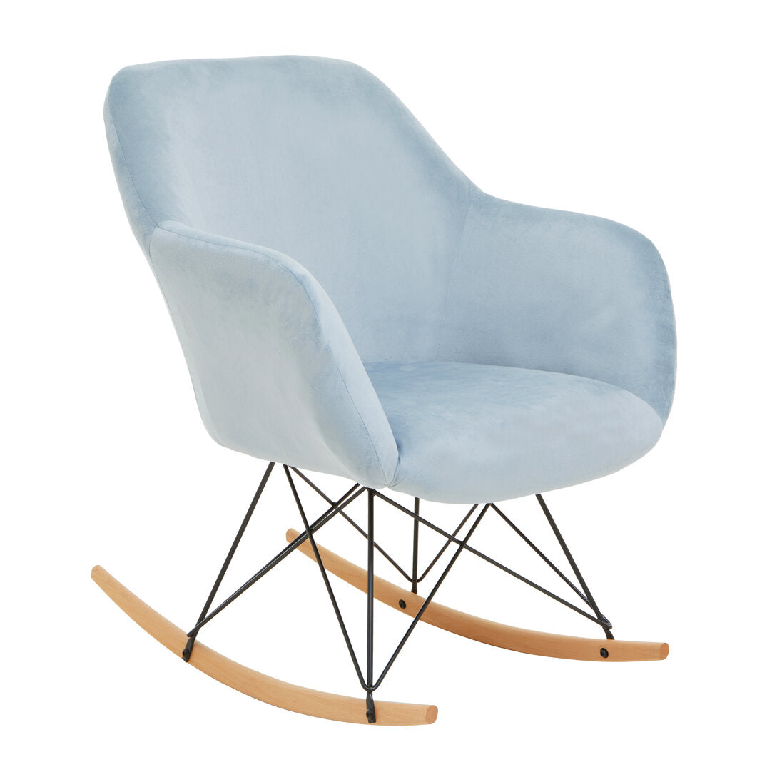 Richmond Small Velvet Rocking Chair Blue 