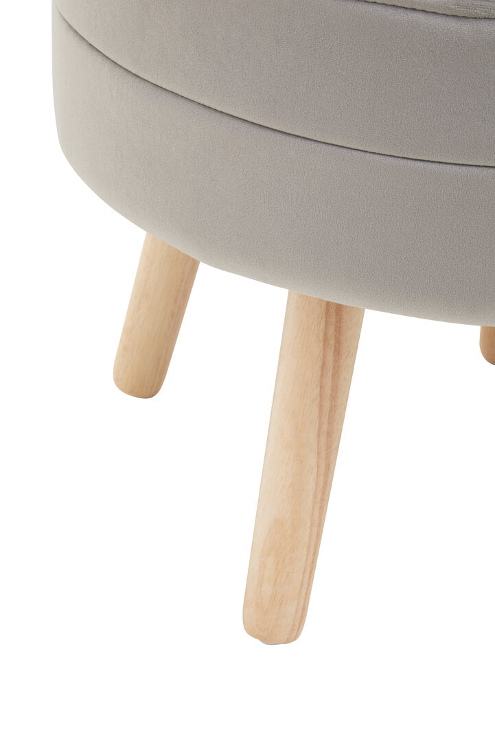 Cannes Velvet Stool Mink 