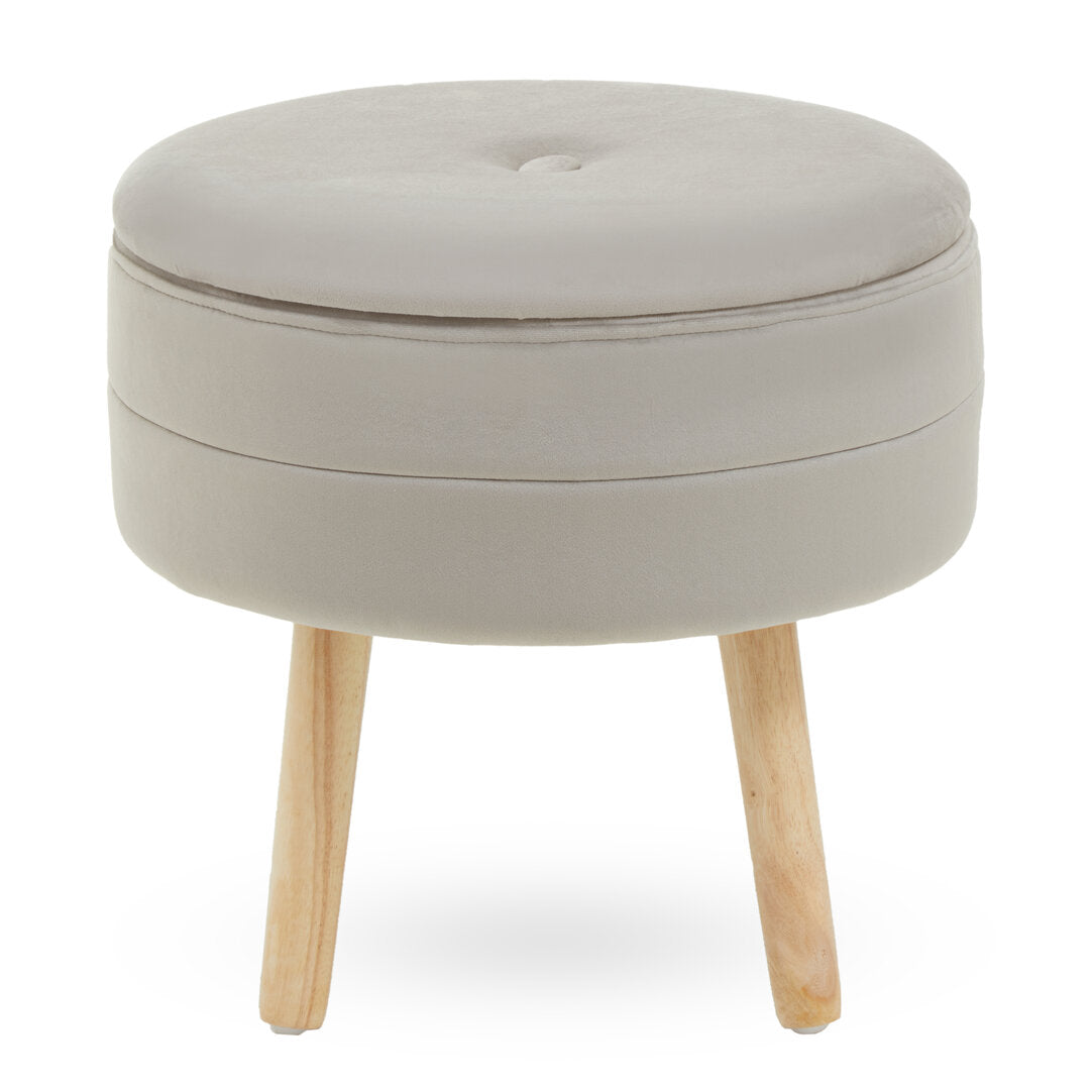 Cannes Velvet Stool Mink 