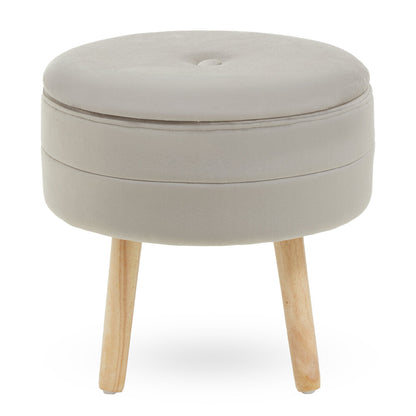 Cannes Velvet Stool Mink 