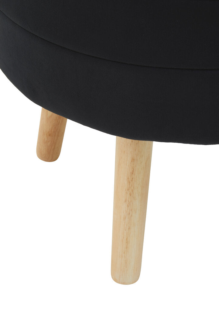 Cannes Black Velvet Stool