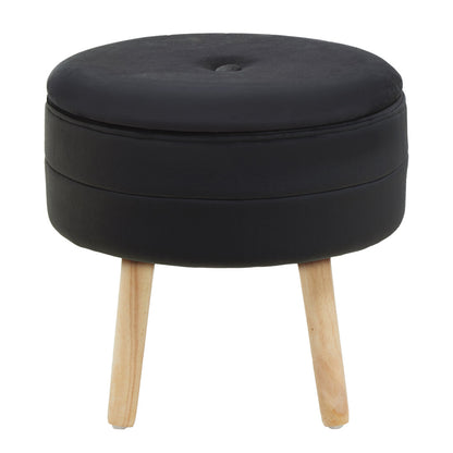 Cannes Black Velvet Stool