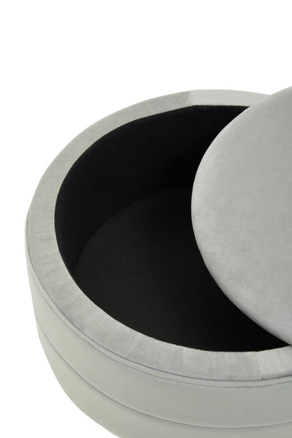Cannes Grey Velvet Stool