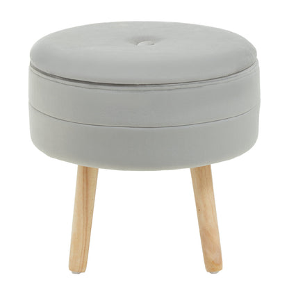 Cannes Grey Velvet Stool