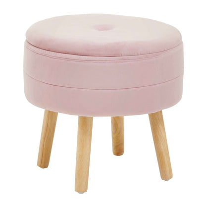 Cannes Pink Velvet Stool