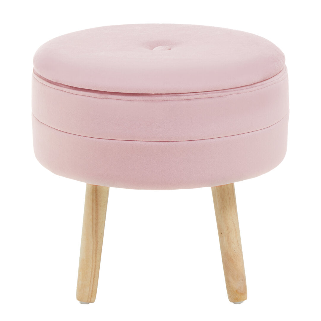 Cannes Pink Velvet Stool