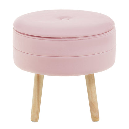 Cannes Pink Velvet Stool