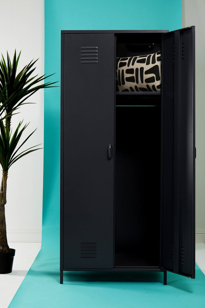 Granada Black Two Door Locker Style Wardrobe