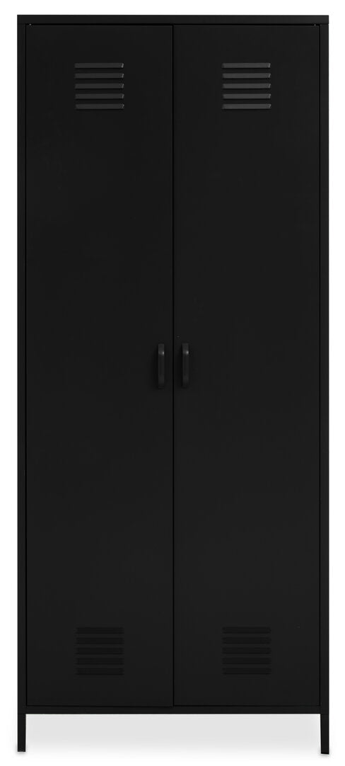 Granada Black Two Door Locker Style Wardrobe