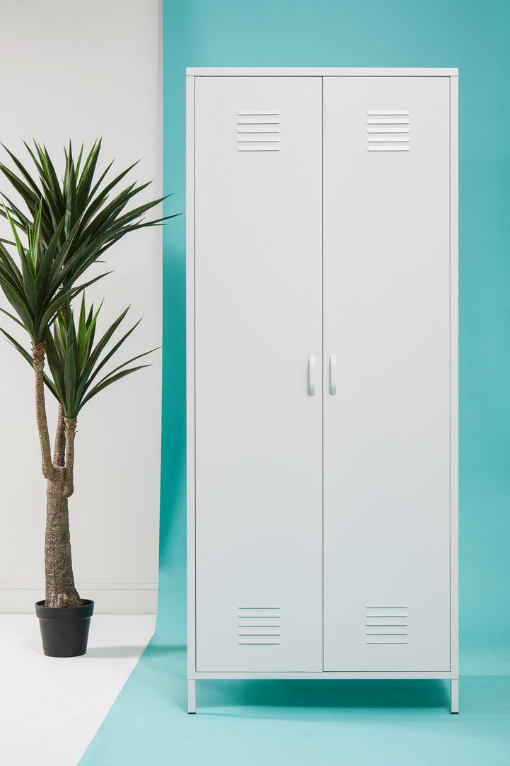 Granada White Two Door Locker Style Wardrobe