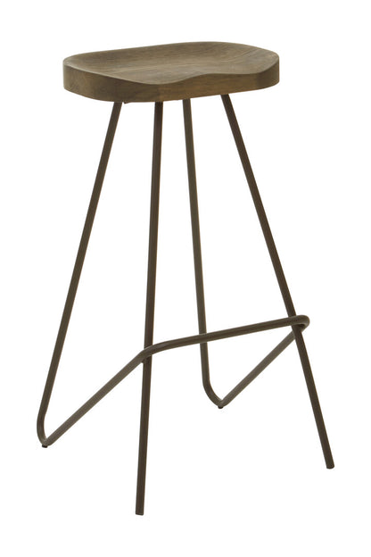 Madison Wooden Top Bar Stool With Metal Legs