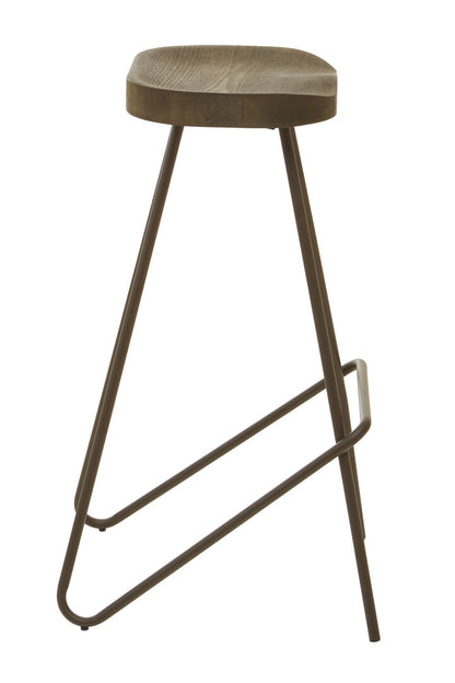 Madison Wooden Top Bar Stool With Metal Legs