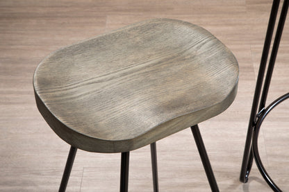 Madison Wooden Top Bar Stool With Metal Legs