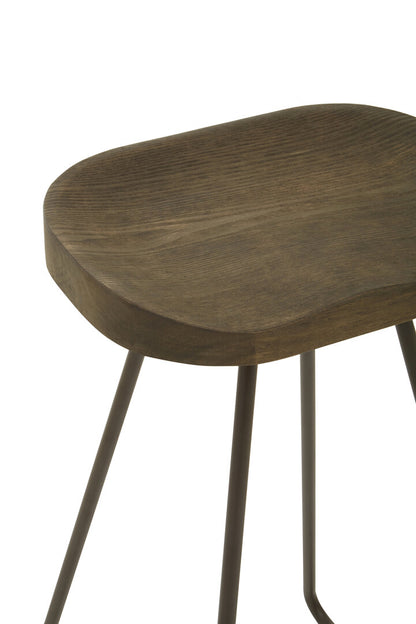 Madison Wooden Top Bar Stool With Metal Legs