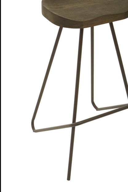 Madison Wooden Top Bar Stool With Metal Legs