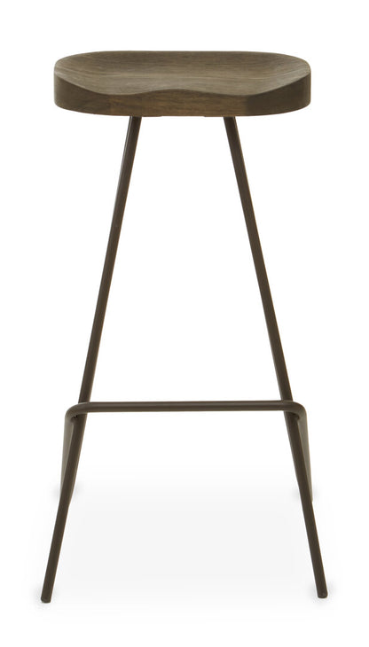 Madison Wooden Top Bar Stool With Metal Legs