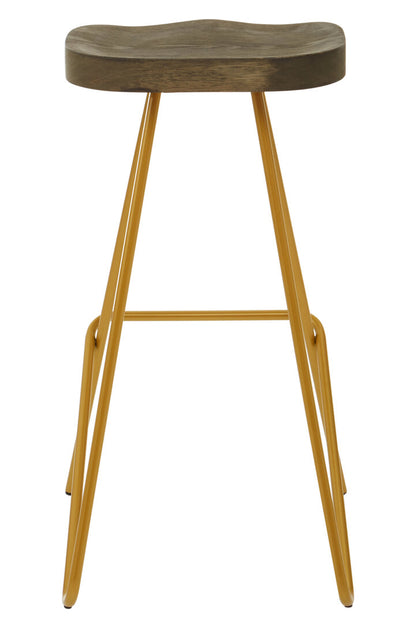 Madison Elm Wood Bar Stool With Metal Legs