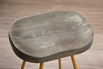 Madison Elm Wood Bar Stool With Metal Legs