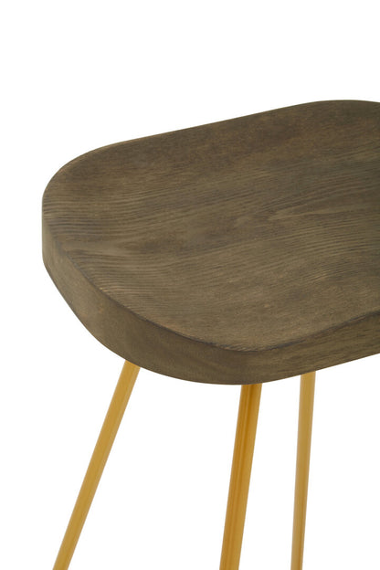 Madison Elm Wood Bar Stool With Metal Legs