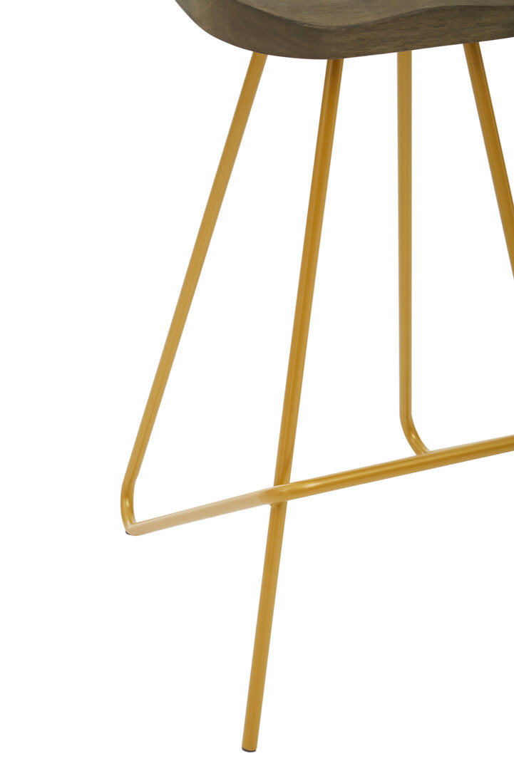 Madison Elm Wood Bar Stool With Metal Legs