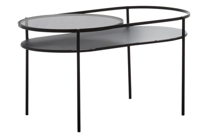 Bath Grey Glass 2 Tier Oval Coffee Table