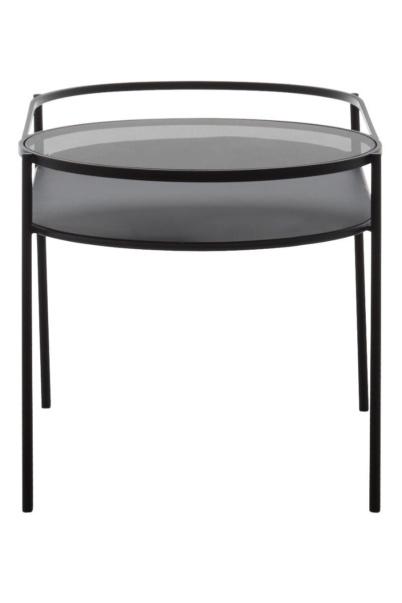 Bath Grey Glass 2 Tier Oval Coffee Table