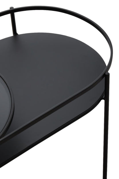 Bath Grey Glass 2 Tier Oval Coffee Table