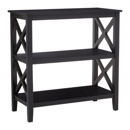 Savoy Three Shelf Black Bookcase
