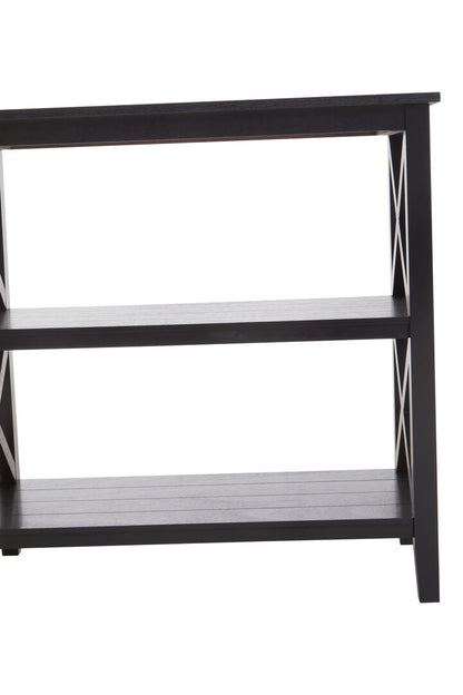 Savoy Three Shelf Black Bookcase