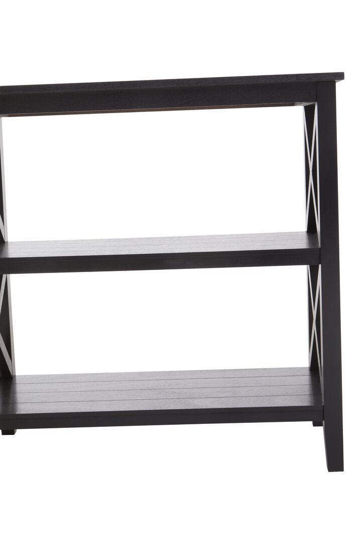 Savoy Three Shelf Black Bookcase