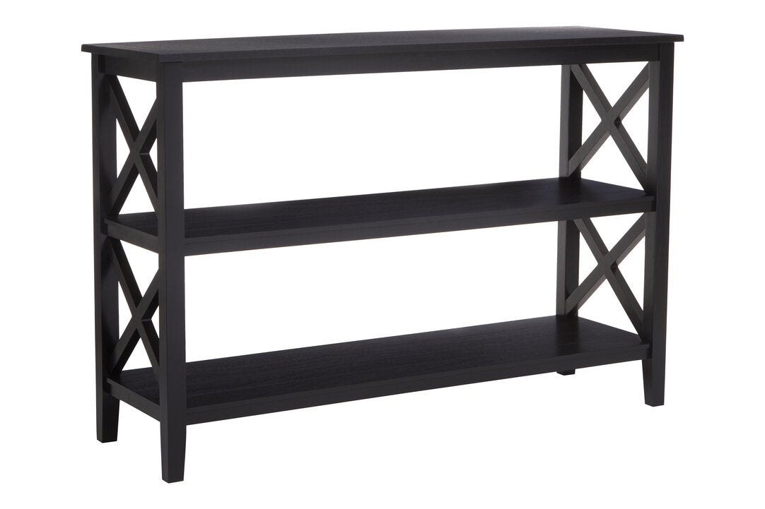 Savoy Three Shelf Large Black Bookcase