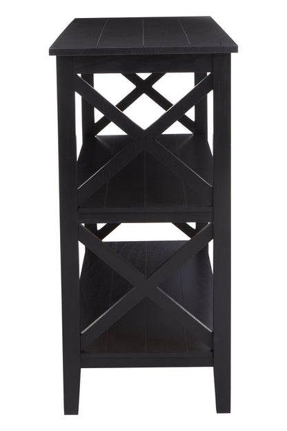 Savoy Three Shelf Large Black Bookcase