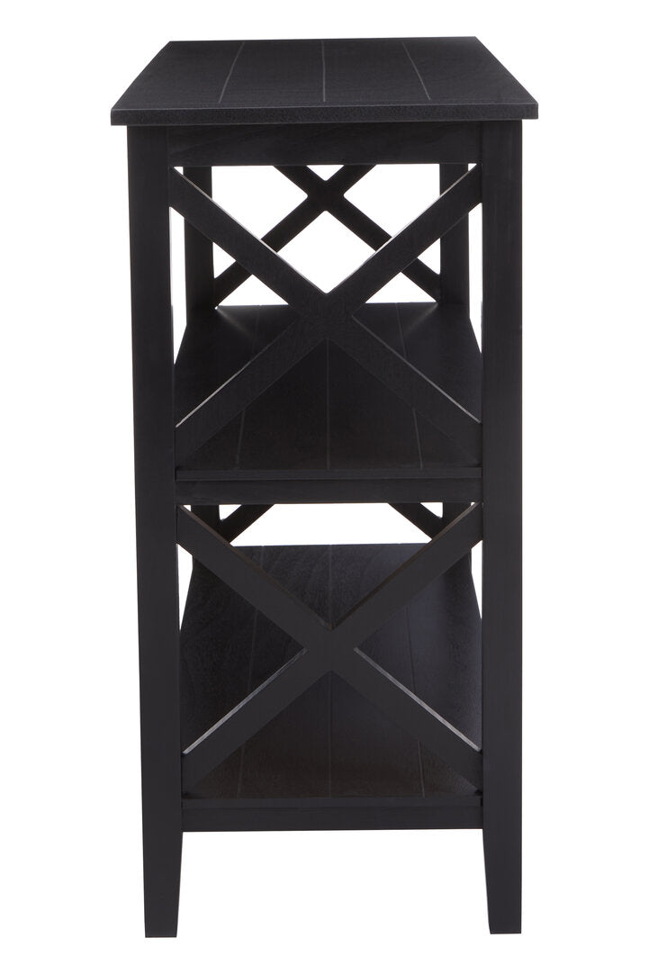 Savoy Three Shelf Large Black Bookcase
