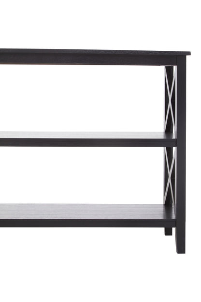 Savoy Three Shelf Large Black Bookcase