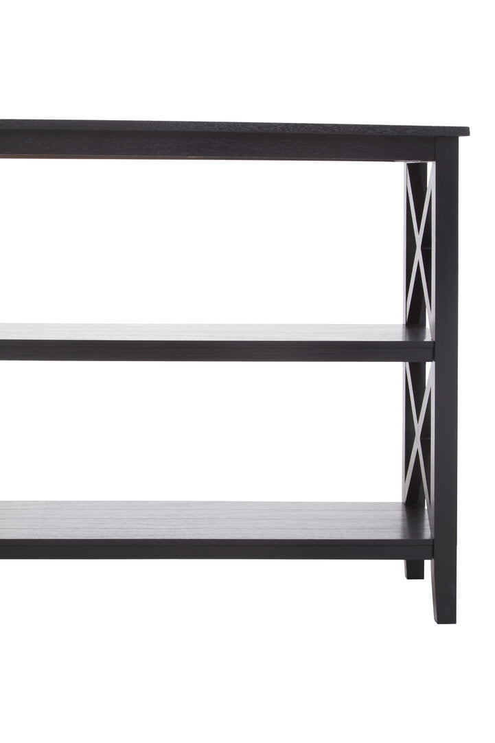 Savoy Three Shelf Large Black Bookcase